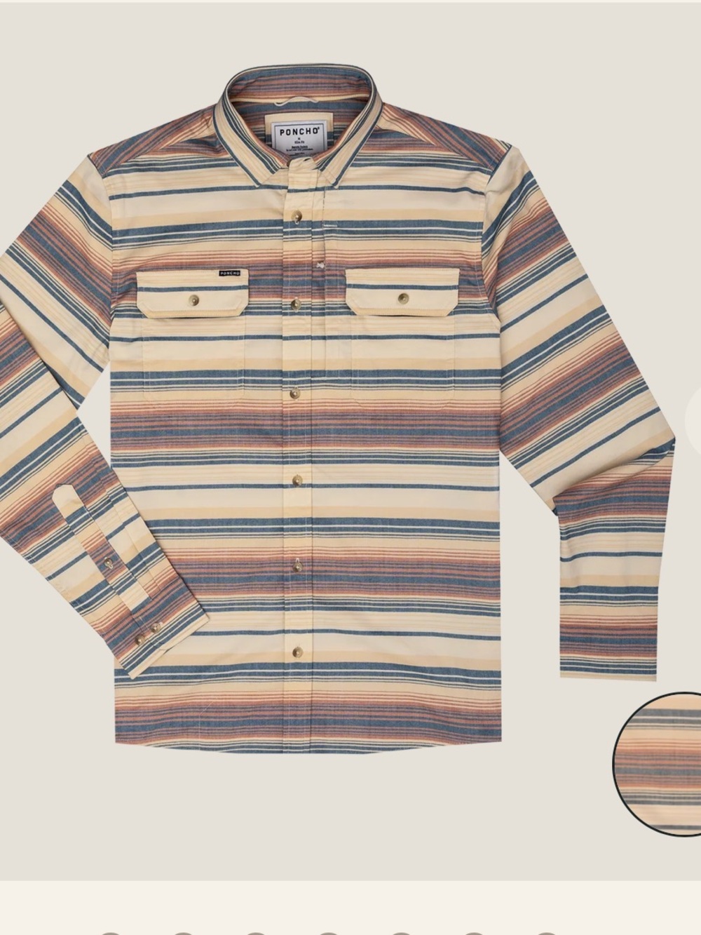 Poncho THE PACK MULE midweight performance flannel size medium